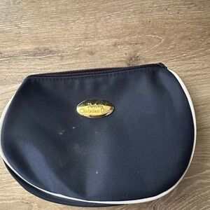 Christian Dior Navy Nylon Cosmetic Bag